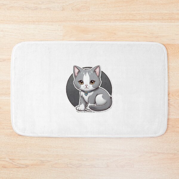 Item preview, An adorable cute gray and white cat designed and sold by MahmodArt.
