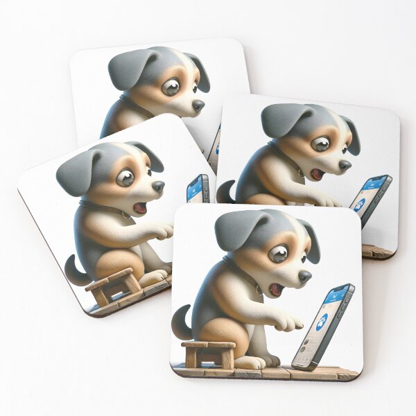 Item preview, "Text Tail Wag: A Dog's Digital Surprise" designed and sold by APARTAI EU.