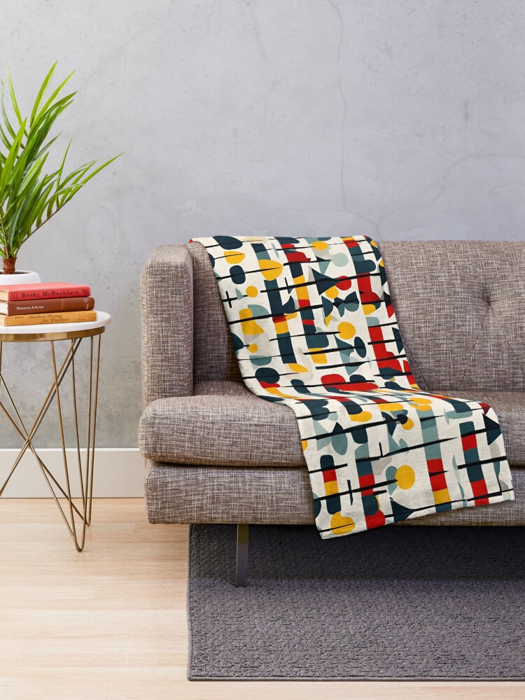 Thumbnail 2 of 6, Throw Blanket, Abstract Tree Pattern designed and sold by LittleGoblinPrs.