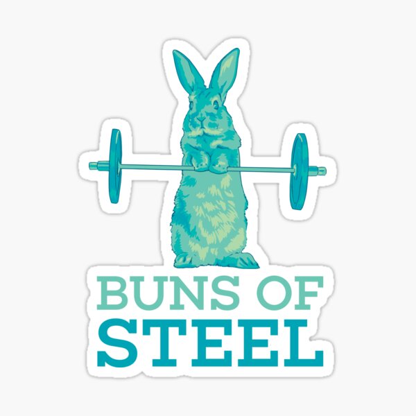 Item preview, Buns of Steel Bunny Rabbit Lifting Blue designed and sold by polliadesign.
