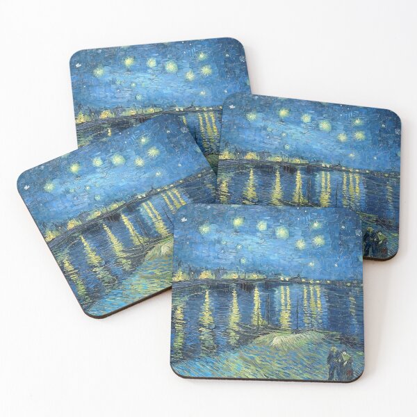 Item preview, Starry night over the Rhone river, landscape, painting designed and sold by clon-dot-net.
