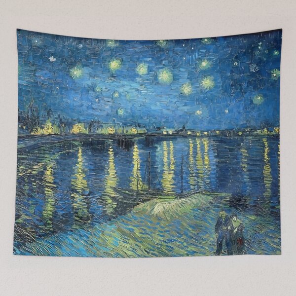Item preview, Starry night over the Rhone river, landscape, painting designed and sold by clon-dot-net.