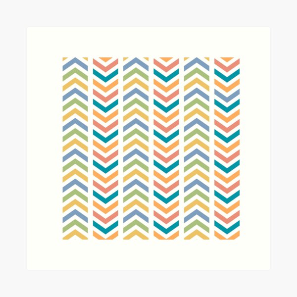 Colorful Comfy Broken Chevron Art Print