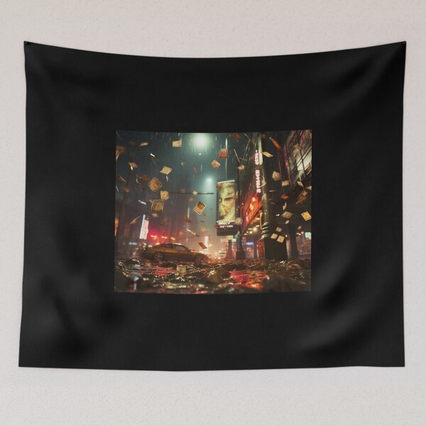 Item preview, digital art rain night sky car money advertise designed and sold by UILOVE.