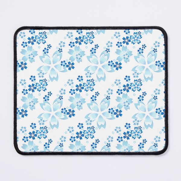 Item preview, Cyan blue Floral pattern designed and sold by ThePurplePrints.