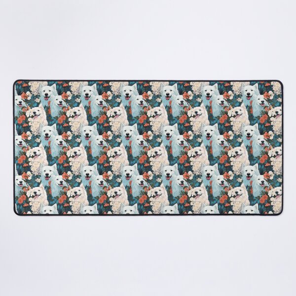 Item preview, Copy of Retro Samoyed and Flowers Blossom Pattern designed and sold by Julia Smorochynska.
