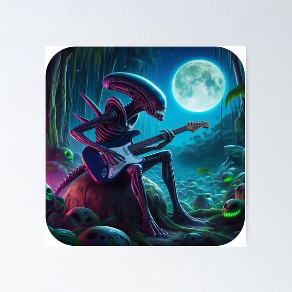 Item preview, Alien playing guitar designed and sold by KinoKaiser !.