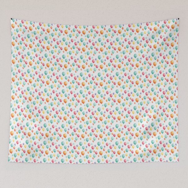 Aperçu de l'œuvre Ballons aquarelle multicolor motif créée et vendue par Jerhus.