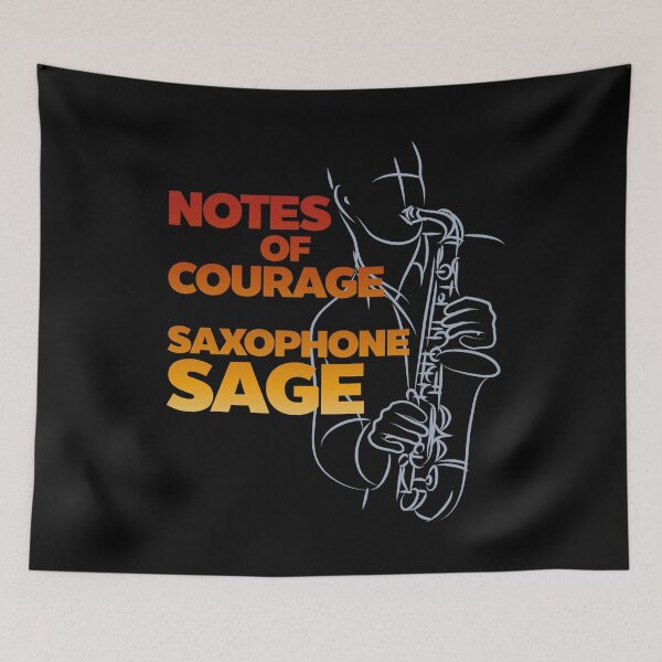 Item preview, Notes of Courage, Saxophone Sage, Saxophone Line Art Drawing designed and sold by CJansuebsri.