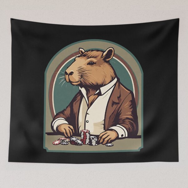 Item preview, Capybara poker player  designed and sold by Eolithic.