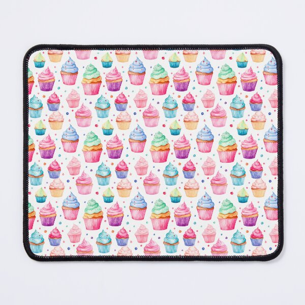 Aperçu de l'œuvre Cupcakes aquarelle multicolor motif créée et vendue par Jerhus.