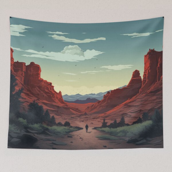 Item preview, Awaiting Light: Digital Landscape, Canyon Art, Surreal Sky designed and sold by -DEEWOLF-.