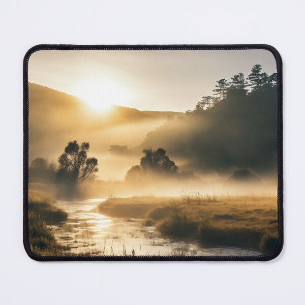 Item preview, Mountain and river at sunset in long exposure - Landscape photography designed and sold by TheArtistOf2022.