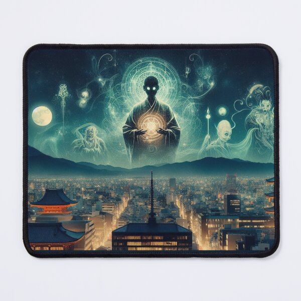 Item preview, kyoto skyline at night anime style. designed and sold by MahmodArt.