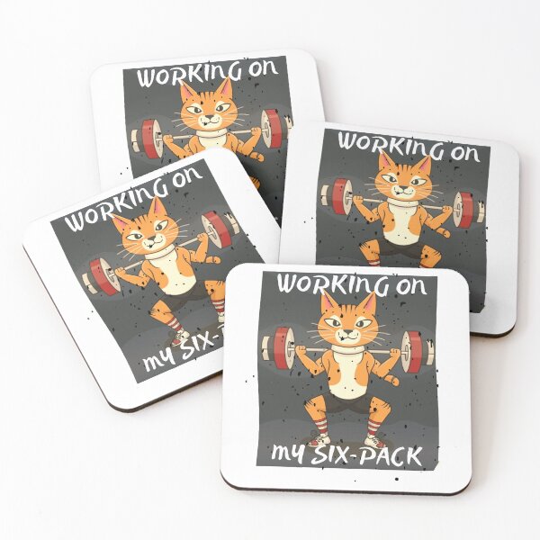 Item preview, Cat Lifting weights working On my six-pack designed and sold by Mikusia.