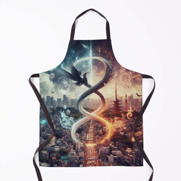 Item preview,  Tokyo cityscape intertwined with curses and sorcery designed and sold by MahmodArt.