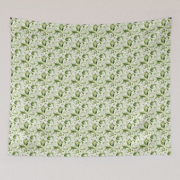 Item preview, Vintage green flower pattern designed and sold by Jerhus.