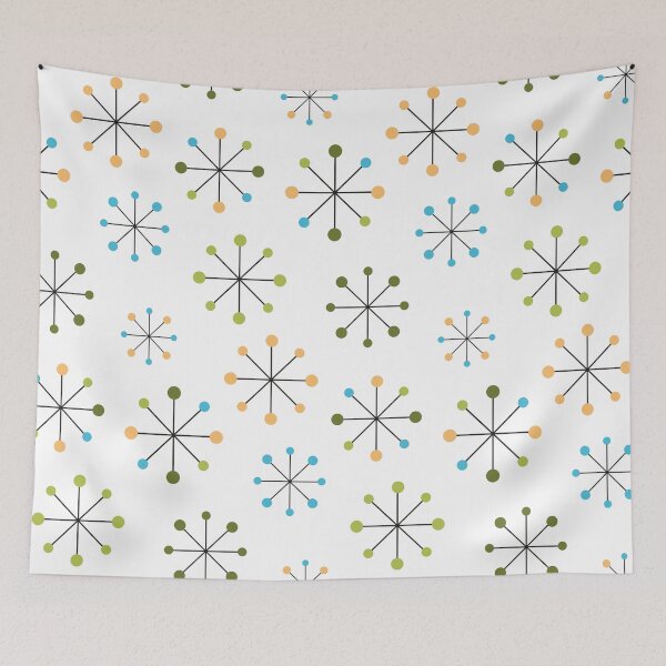 Item preview, Retro Mid Century Modern Atomic Starburst Pattern 35 Green, Orange designed and sold by trdstudio.