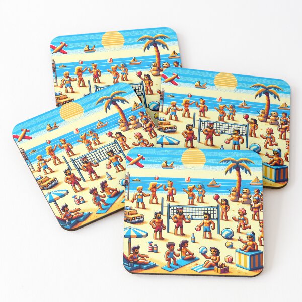 Item preview, "Pixel Beach Bash: Retro Gaming on the Sands" designed and sold by APARTAI EU.
