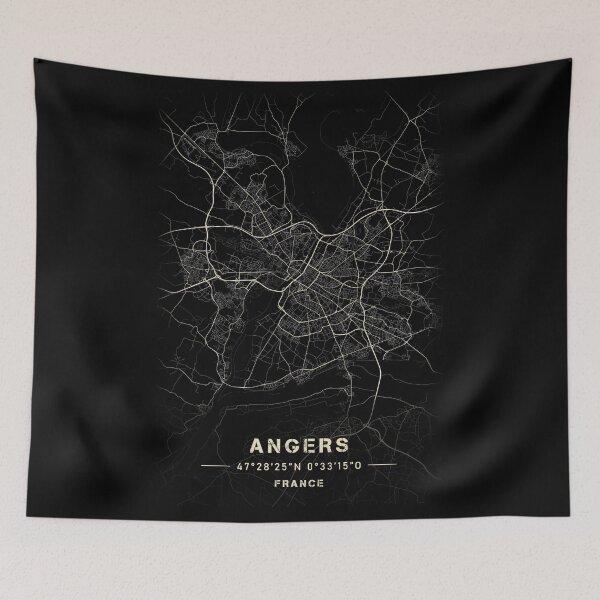 Item preview, Angers Map Black and white designed and sold by Jerhus.