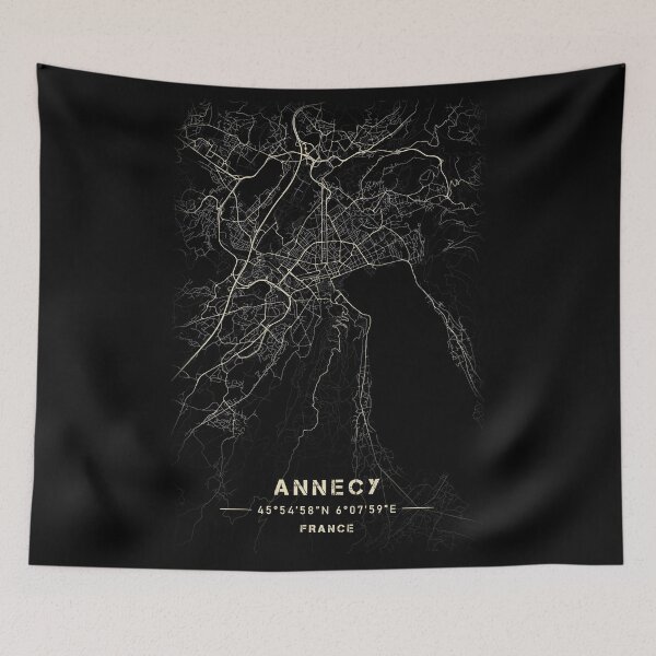 Item preview, Annecy Map Black and white designed and sold by Jerhus.