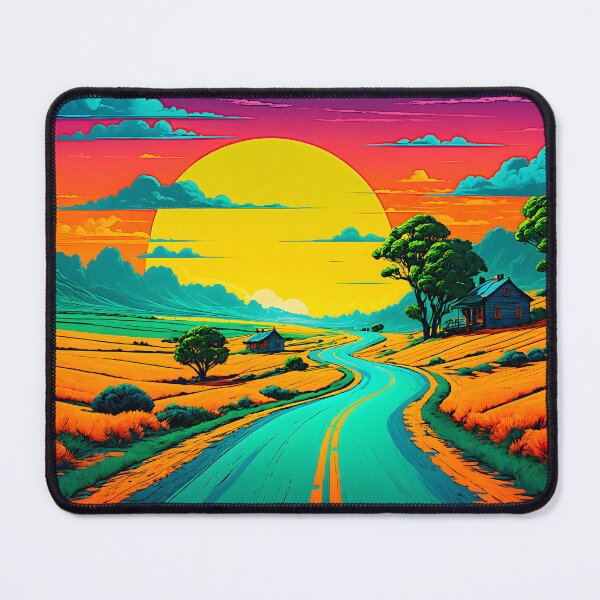 Item preview, Pop Art Style Road Through Countryside - Liminal Space Concept Art designed and sold by liminal-concept.