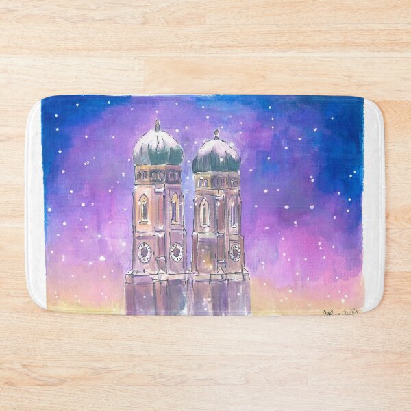 Item preview, Quiet Munich Nightly Snowfall with Church of our Lady  designed and sold by artshop77.