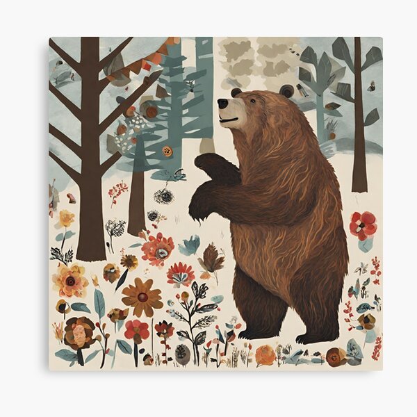 Item preview, Folk Art Grizzly Bear designed and sold by LittleGoblinPrs.