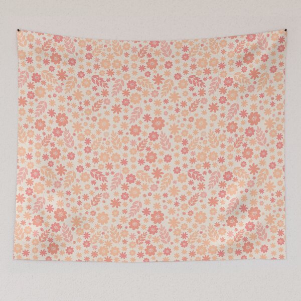 Item preview, Peach Fuzz Airy Wildflower Meadow Pattern designed and sold by tanyadraws.