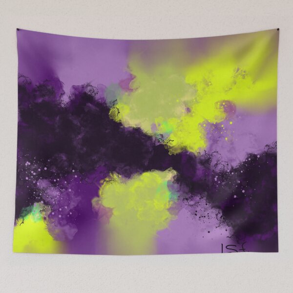 Item preview, Pump Up The Volume - Purple Violet Yellow Green Abstract designed and sold by Joey Santiago.