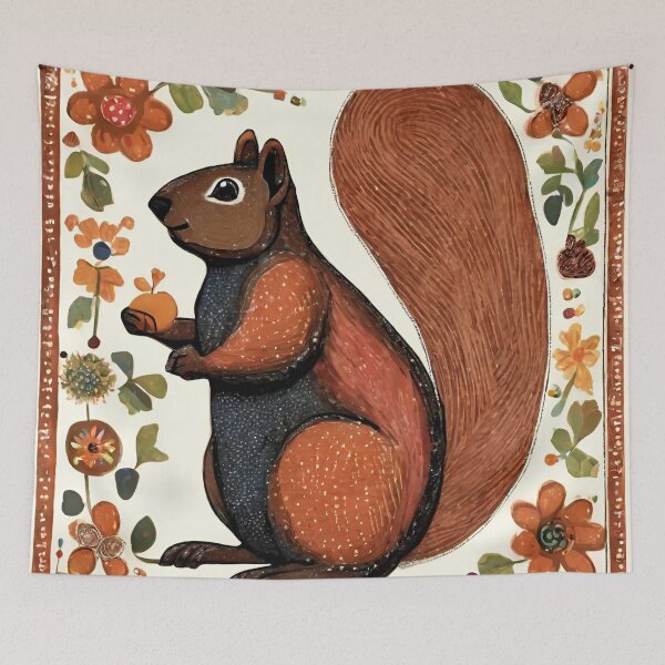 Item preview, Folk Art Squirrel designed and sold by LittleGoblinPrs.