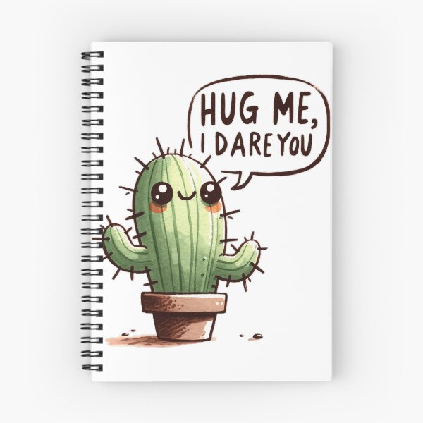 Item preview, Cactus Challenge: 'Hug Me, I Dare You' Illustration designed and sold by Dazzling Studio Art.