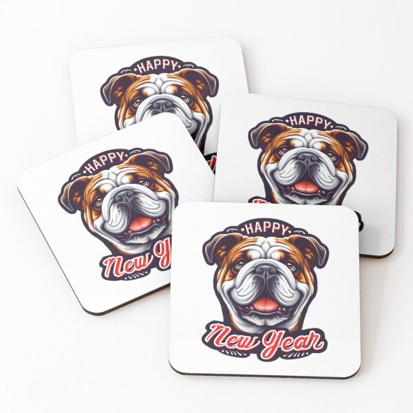 Item preview, Bulldog Cheer: New Year Wishes with Festive Flair designed and sold by EpicPaws.