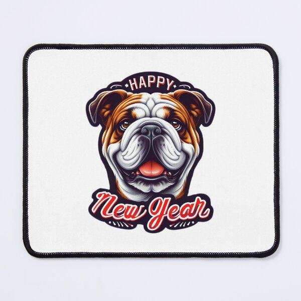 Item preview, Bulldog Cheer: New Year Wishes with Festive Flair designed and sold by EpicPaws.