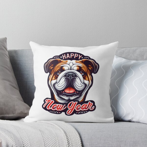 Item preview, Bulldog Cheer: New Year Wishes with Festive Flair designed and sold by EpicPaws.