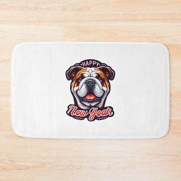 Item preview, Bulldog Cheer: New Year Wishes with Festive Flair designed and sold by EpicPaws.