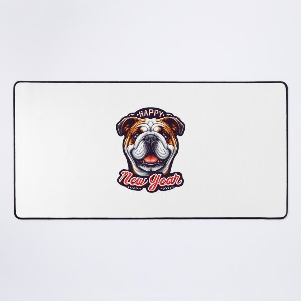 Item preview, Bulldog Cheer: New Year Wishes with Festive Flair designed and sold by EpicPaws.