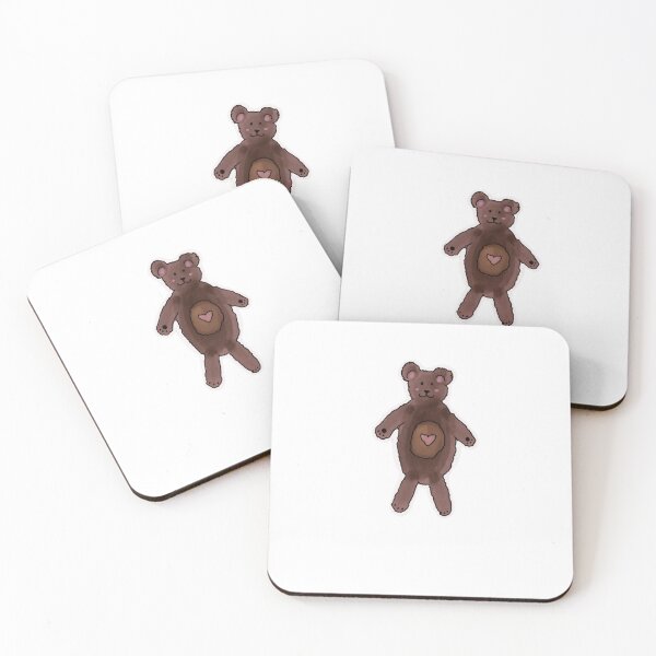 Item preview, Cute teddybear with heart on stomach designed and sold by thecoolcanvas.
