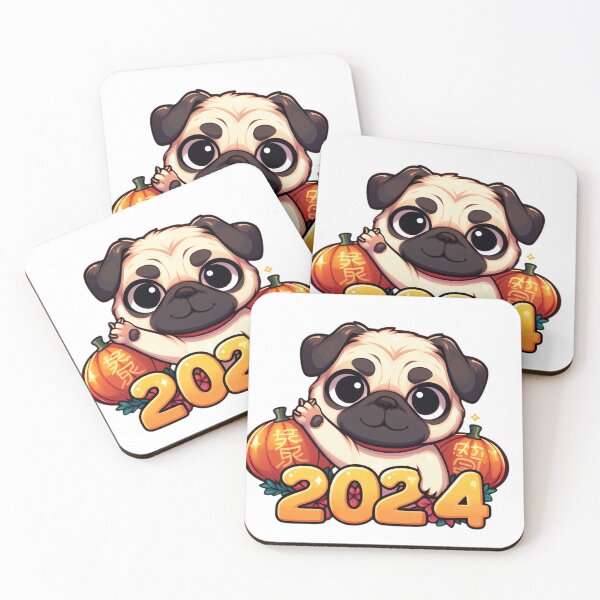Item preview, Pug's Pawsperous Wish: Happy 2024! designed and sold by EpicPaws.