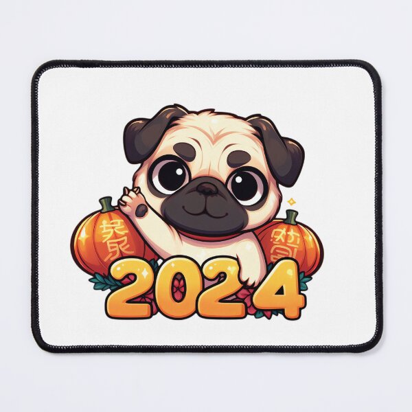 Item preview, Pug's Pawsperous Wish: Happy 2024! designed and sold by EpicPaws.