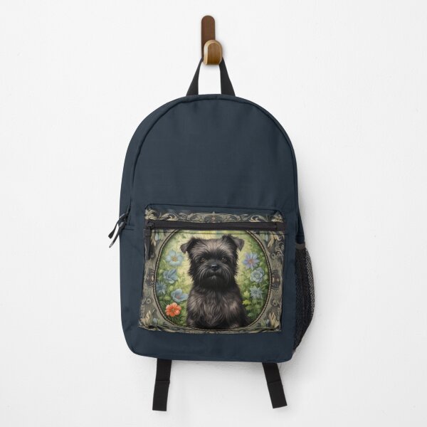 Item preview, Affenpinscher in flowers vintage retro art designed and sold by WallyPink.