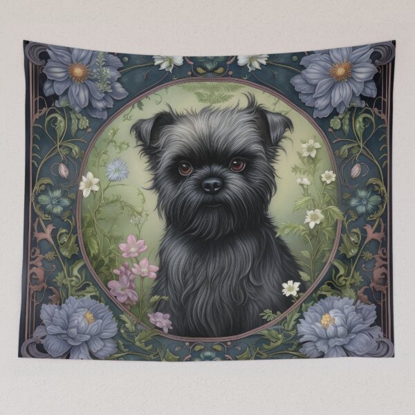 Item preview, Affenpinscher Vintage Flowers Retro Art Design designed and sold by WallyPink.