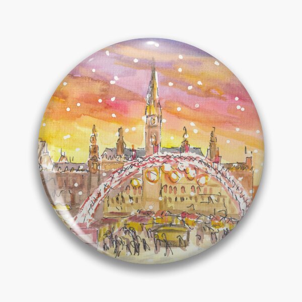 Artikelvorschau, Erstaunlicher verschneiter Wiener Rathausplatz und Weihnachtsmarkt bei Nacht entworfen und verkauft von artshop77.