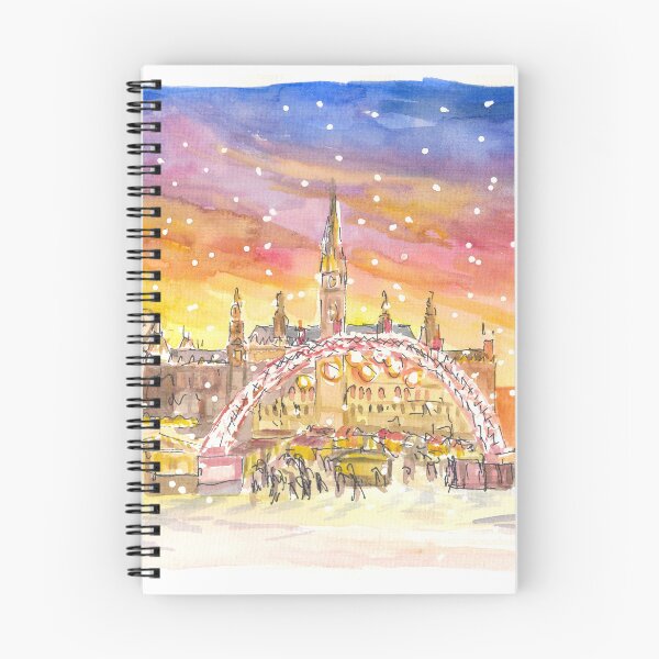 Item preview, Amazing Snowy Vienna City Hall Square and Christmas Market by Night designed and sold by artshop77.