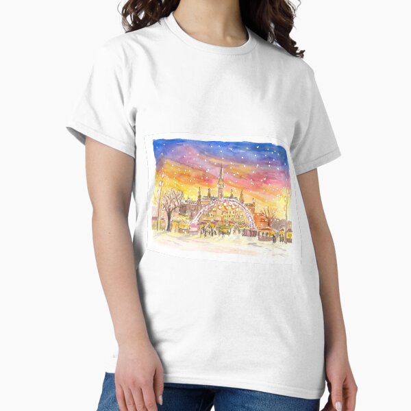 Artikel-Vorschau von Erstaunlicher verschneiter Wiener Rathausplatz und Weihnachtsmarkt bei Nacht, designt und verkauft von artshop77.