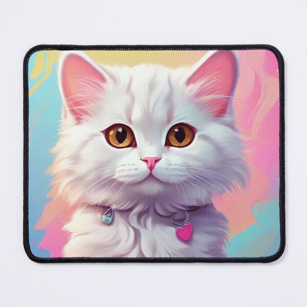 Item preview, cute white cat designed and sold by baspettersen.