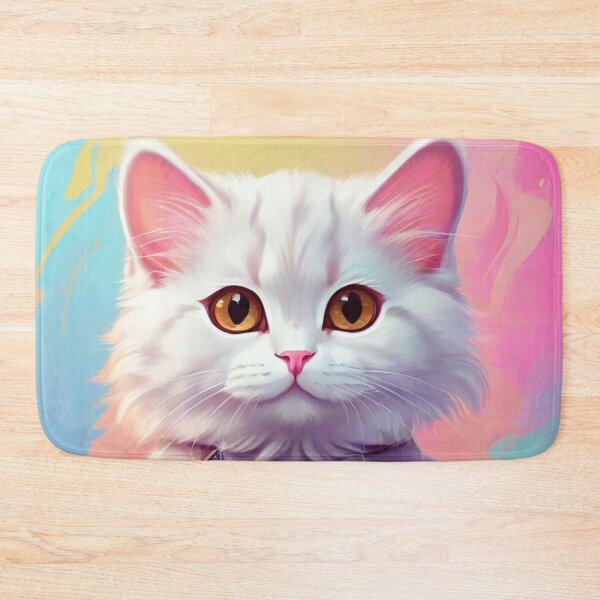 Item preview, cute white cat designed and sold by baspettersen.