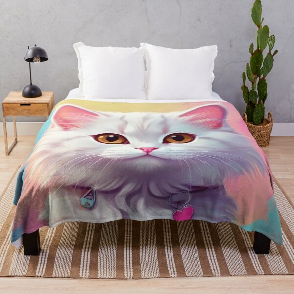 Item preview, cute white cat designed and sold by baspettersen.