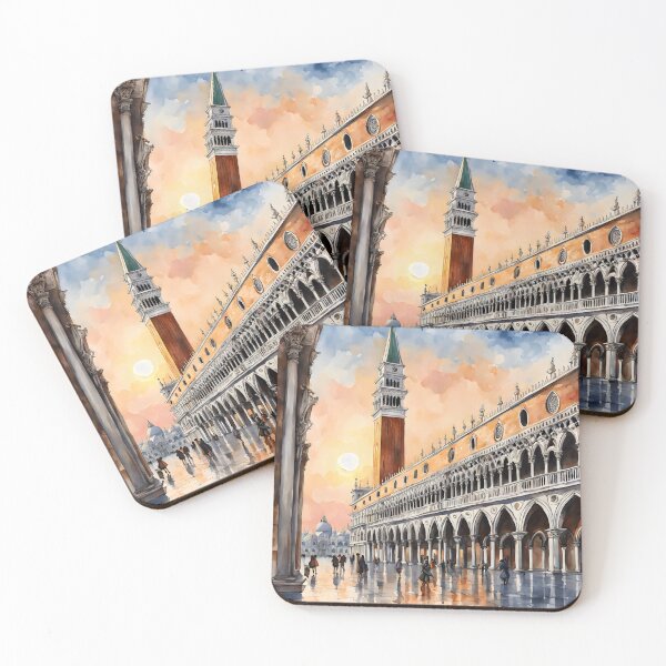 Item preview, Venice Sunset: Piazza San Marco in Watercolor Beauty designed and sold by LSVart.