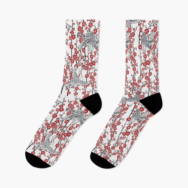 Item preview, Crane Floral Pattern print  designed and sold by ThePurplePrints.